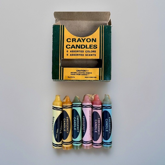 Crayola Other - Crayon Candles (6) - Vintage Scented Unused Jumbo Emergency 60s